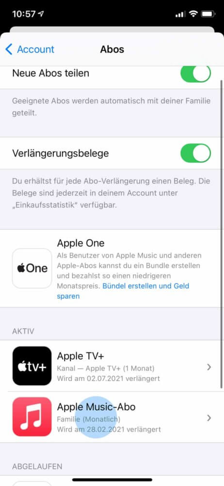 Apple Music Abo auswählen