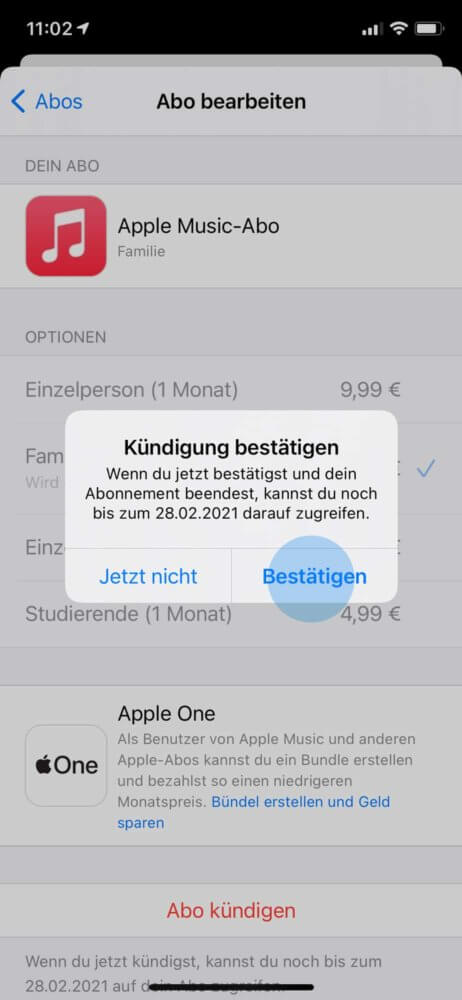 Apple Music kündigen am iPhone