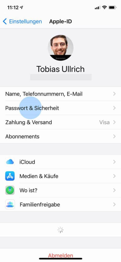 Über die Einstellungen das Apple ID Passwort ändern