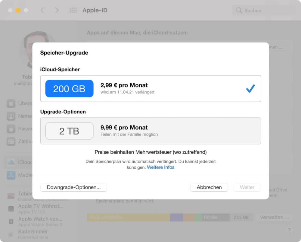 iCloud Speicher kaufen