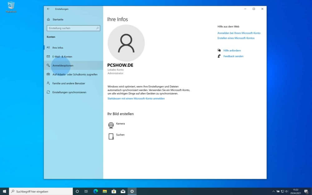 Passwort ändern Windows 10 Schrittfür SchrittAnleitung PCShow.de