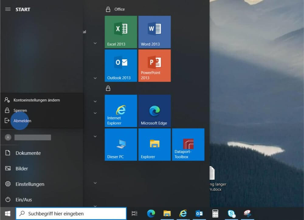 Windows 10 Benutzer wechseln über das Startmenü