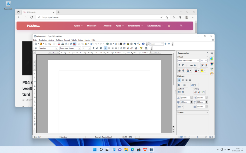 OpenOffice statt WordPad in Windows 10