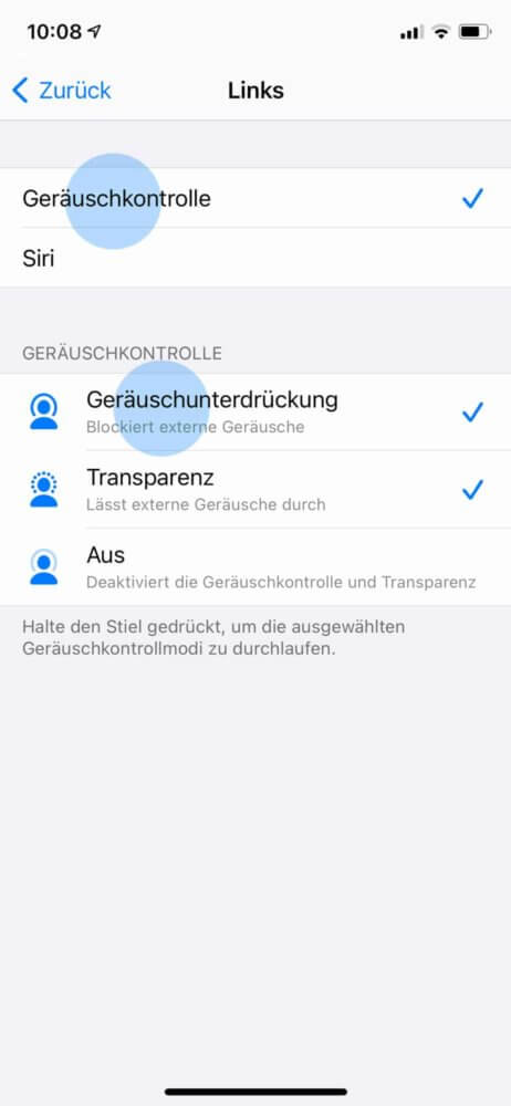 AirPods Pro Geräuschunterdrückung aktivieren