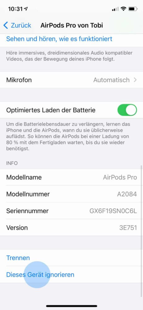 AirPods Pro neu verbinden