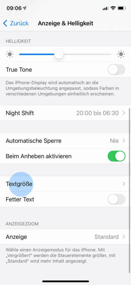 iPhone Schrift ändern