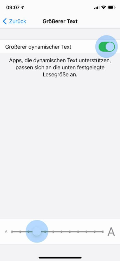 iPhone Schrift ändern