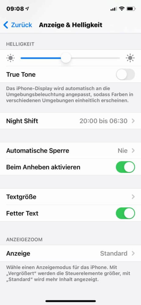 iPhone Schrift ändern in fetten Text