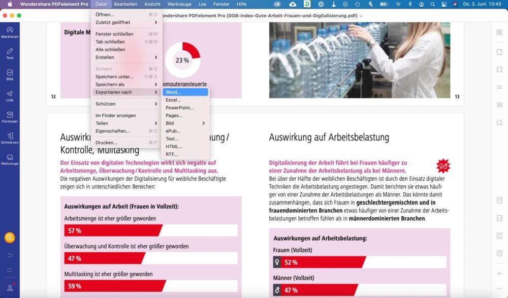 PDF in Word umwandeln Mac mit PDFelement