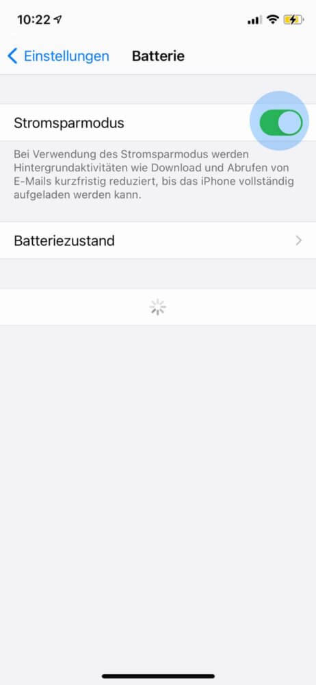 Stromsparmodus am iPhone wieder ausschalten