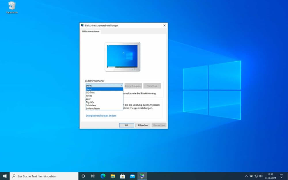 Windows 10 Bildschirmschoner deaktivieren