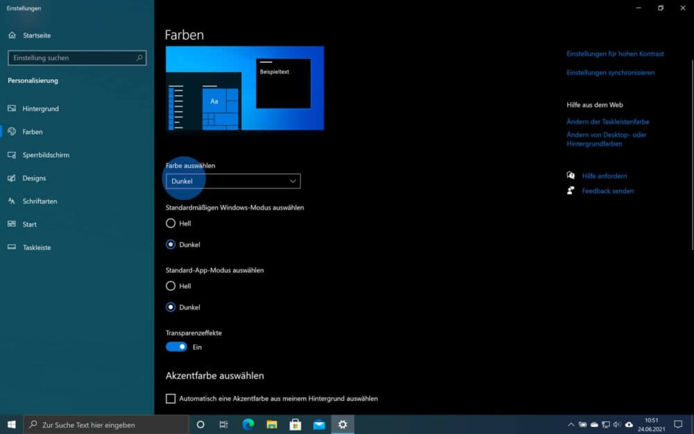Windows 10 Dark Mode aktivieren