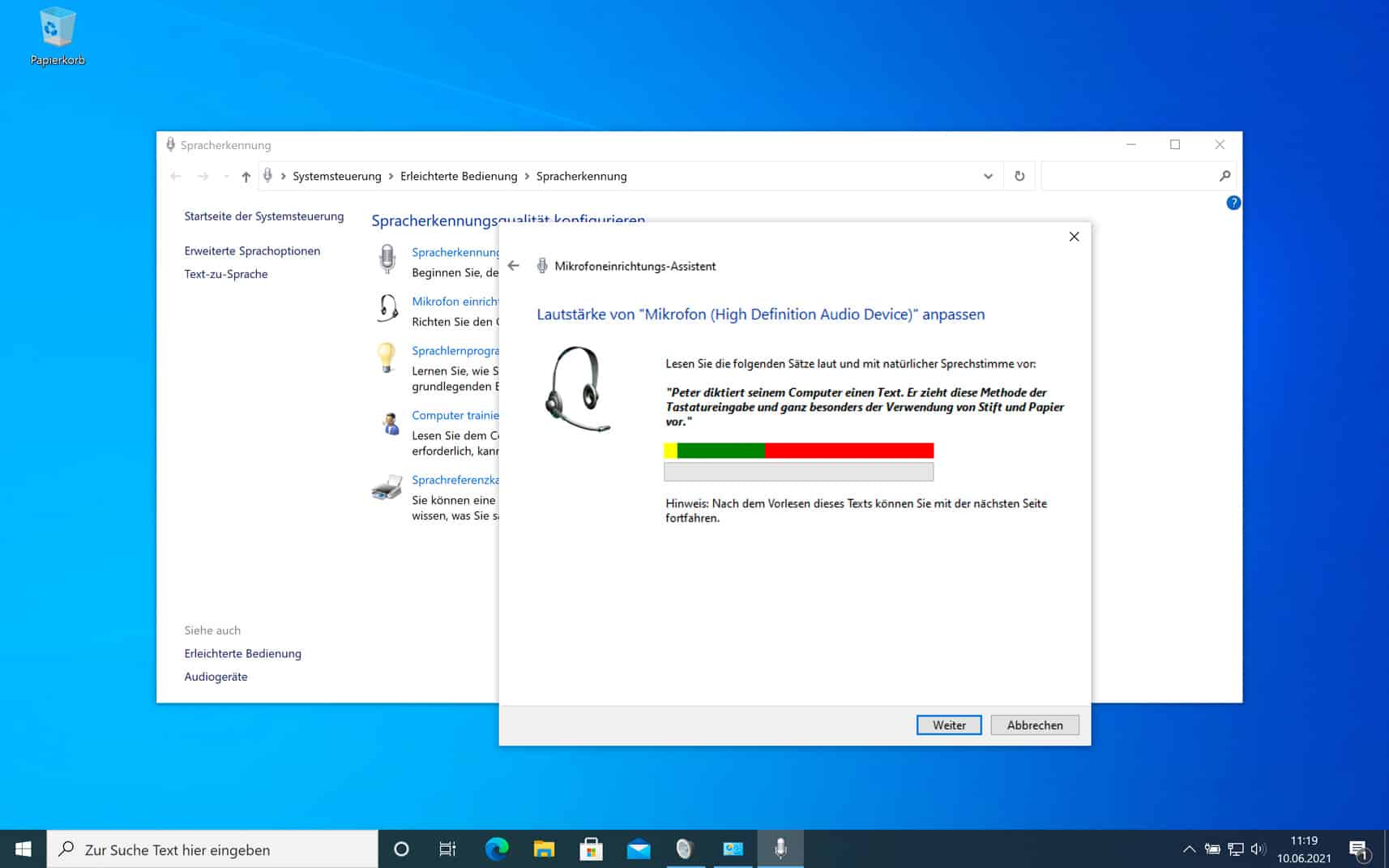 Einstellungen ändern weil Windows 10 Mikrofon geht nicht