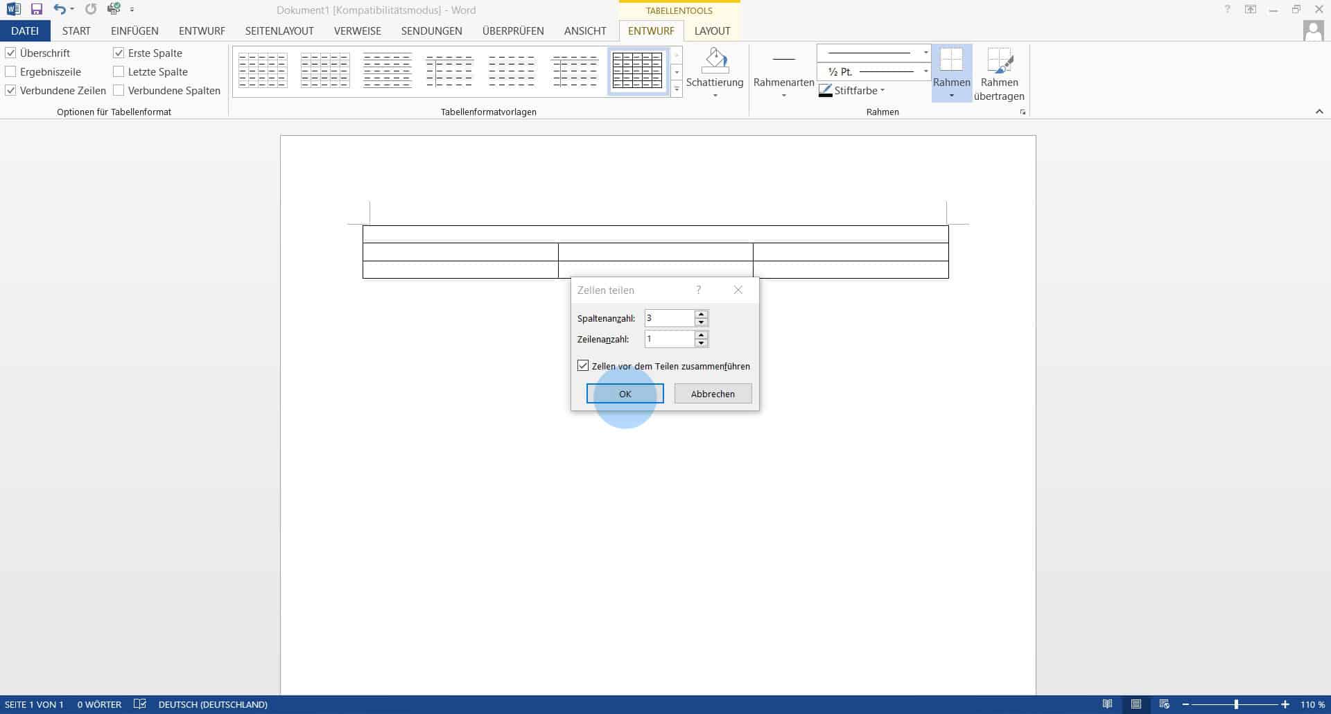 Word Tabelle Zellen verbinden oder teilen so geht's einfach! PCShow.de