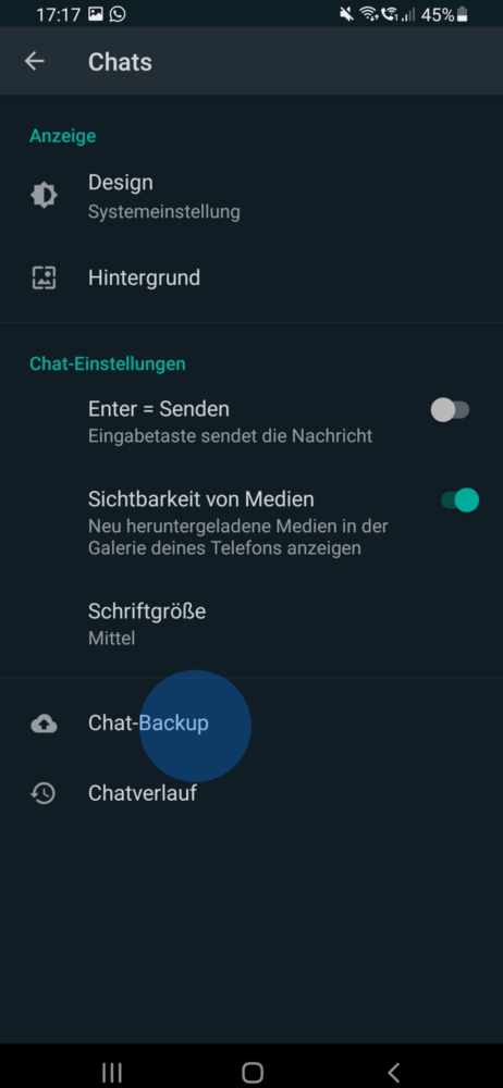 Ganz einfach Whatsapp Backup Android erstellen