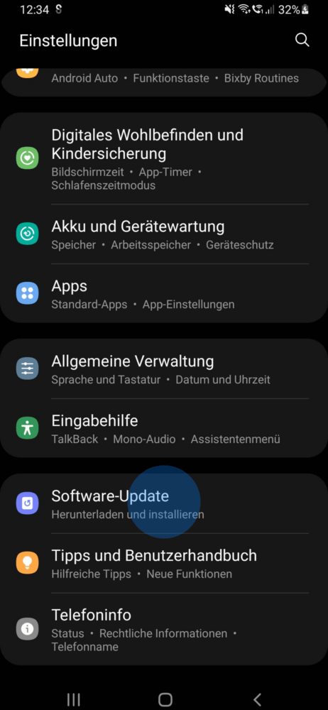 Android Software Update mit dem Smartphone machen