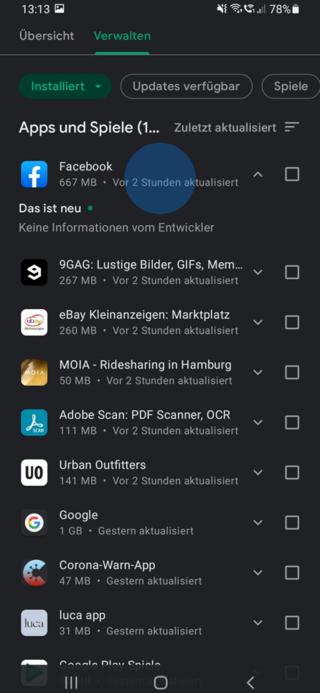 Apps aktualisieren auf deinem Android Smartphone