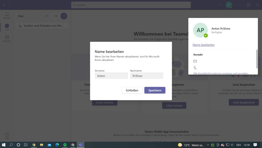 So kannst du bei Microsoft Teams den Namen ändern