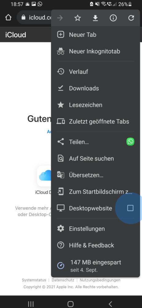 Apple Cloud ohne Apple Gerät