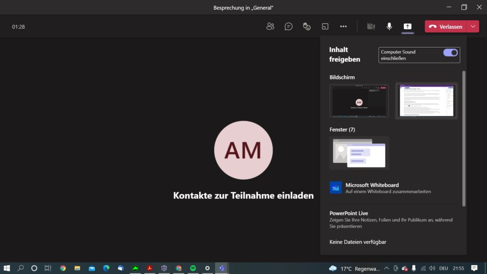 So kannst du den Microsoft Teams Bildschirm teilen