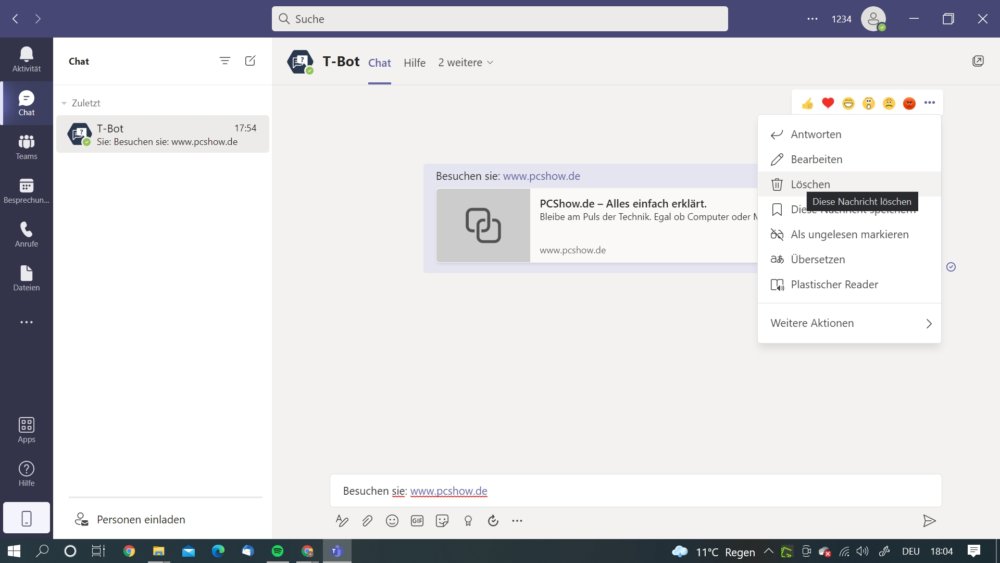 So kannst du in Microsoft Teams den Chat löschen 