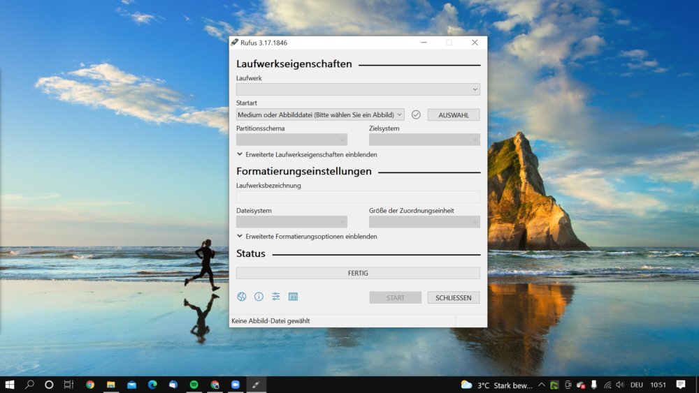 Mit Rufus Windows 10 USB-Stick erstellen