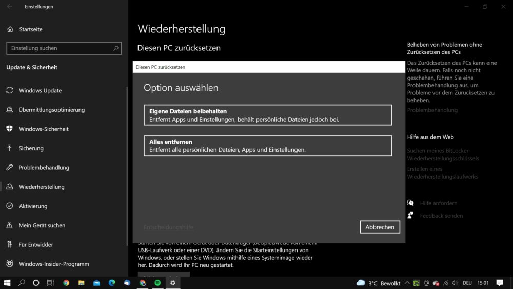 Ohne Probleme Windows 10 zurücksetzen und Werkeinstellungen wiederherstellen