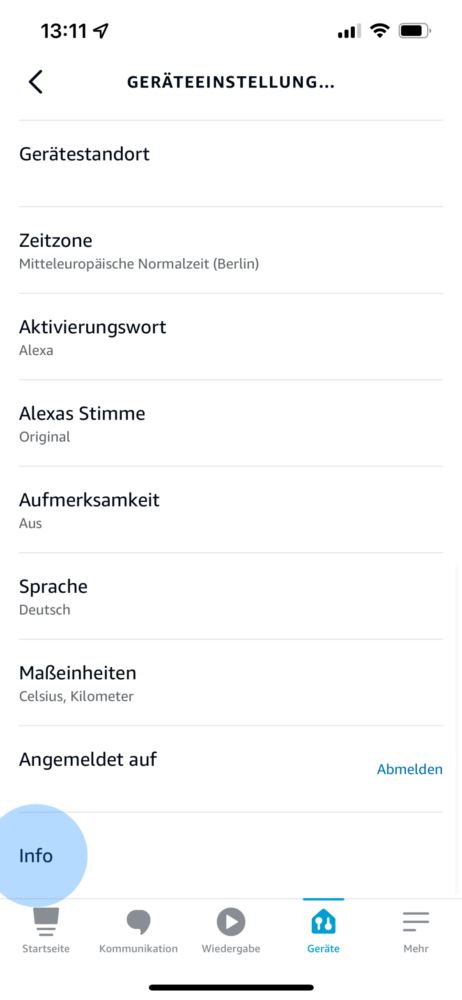 Alexa Update starten