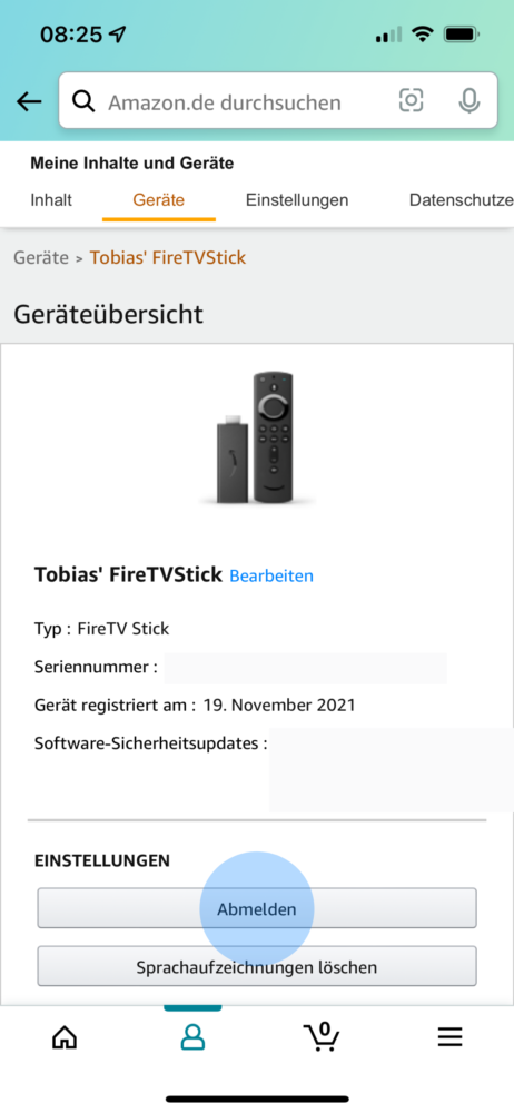 Amazon Gerät Reset durchführen