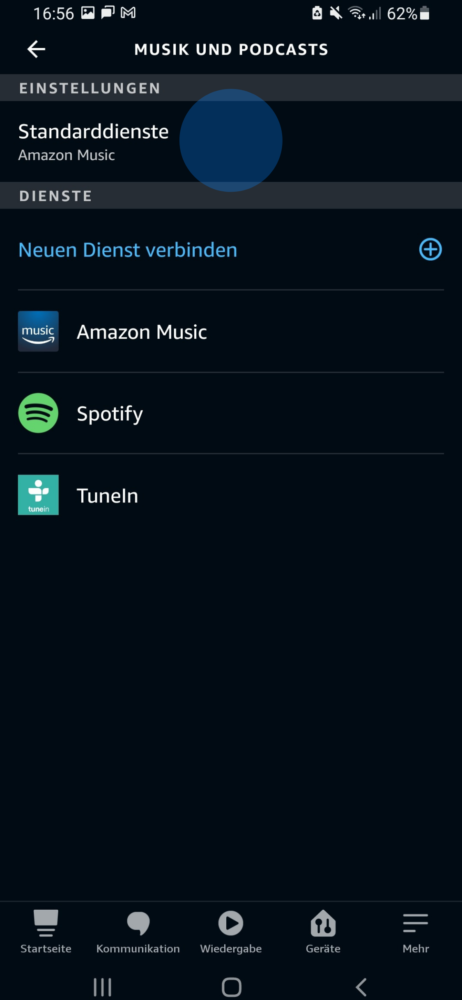 Beim Amazon Sprachassistent anderen Streamingdienst als Standard festlegen