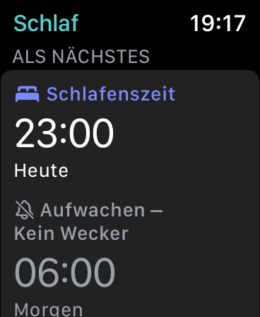 Auf der Smarten Uhr Schlaf App öffnen