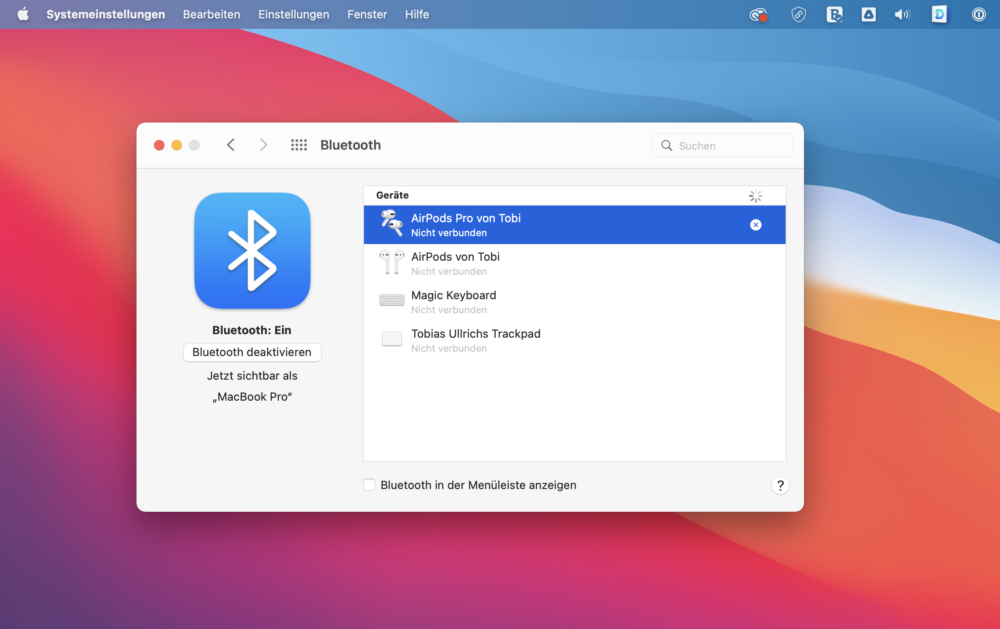 AirPods mit Laptop verbinden am Mac