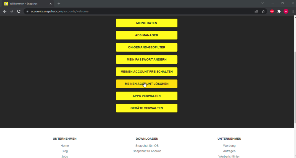 So kannst du deinen Snapchat Account löschen