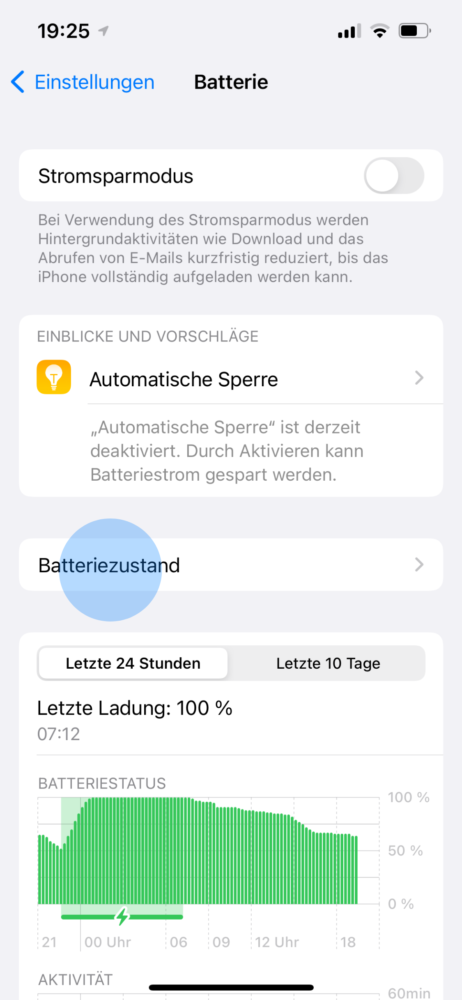 Akkukapazität bzw. Batteriezustand am iPhone prüfen