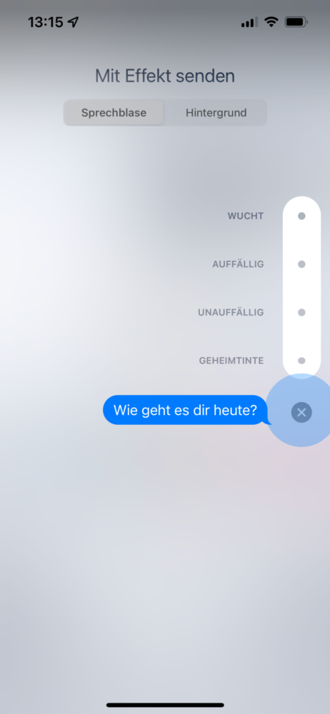 iMessenger Effekte am iPhone