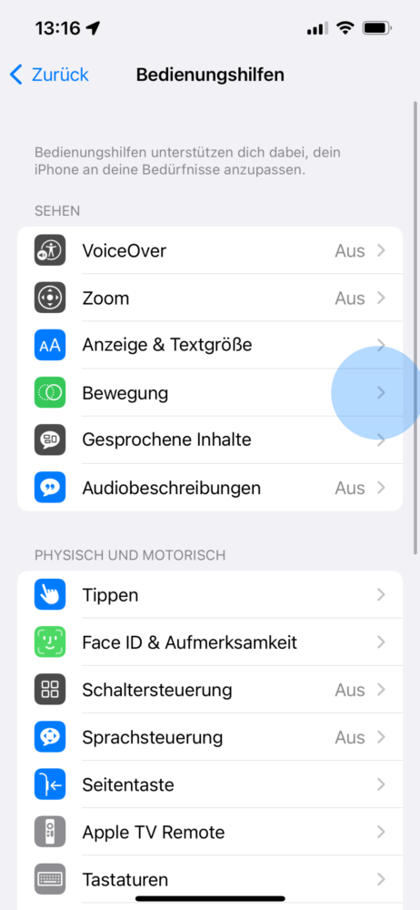 In den Einstellungen iMessenger Effekte deaktivieren