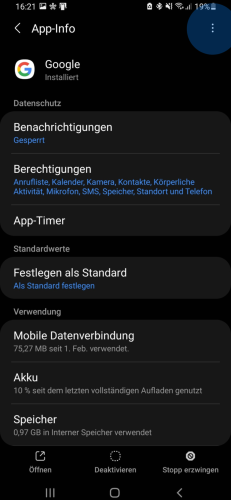 In den Einstellungen Updates deinstallieren