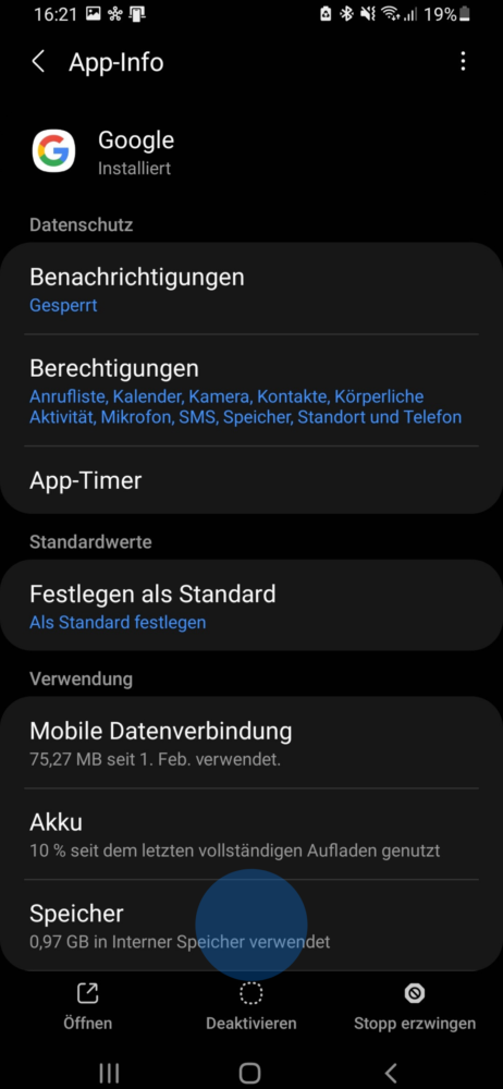 Speicher löschen Android App