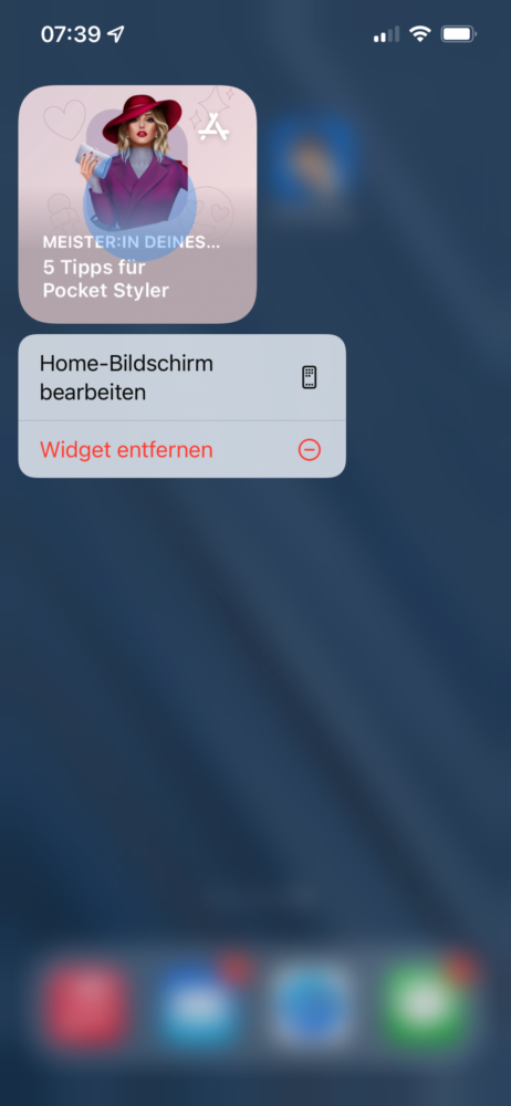 iOS Widget bearbeiten