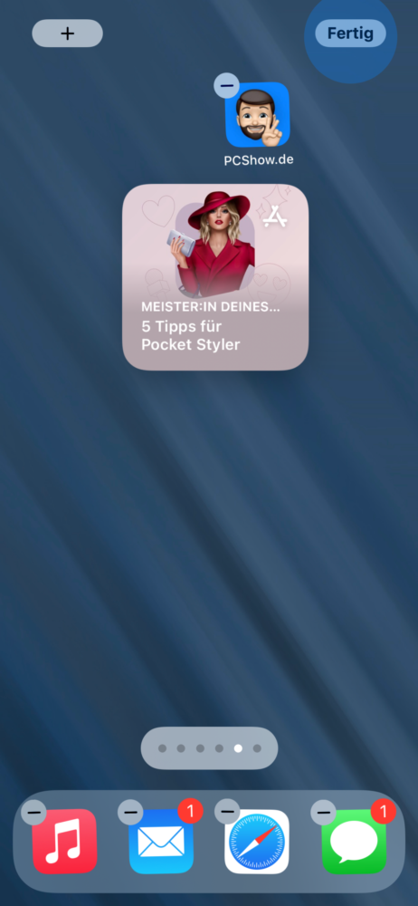 iOS Widget Position ändern