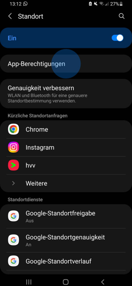 App-Berechtigung erteilen