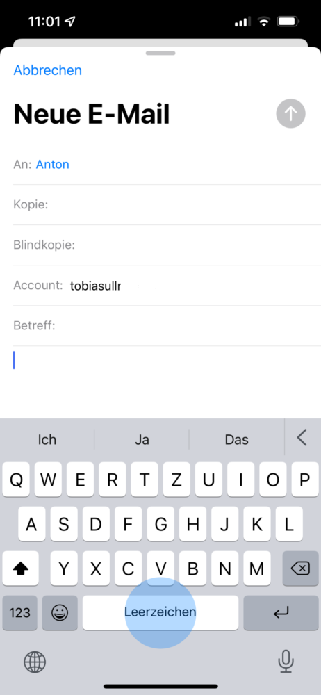 Große E-Mails am iPhone verschicken