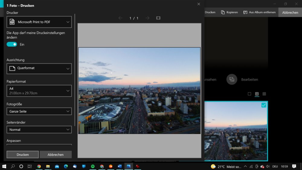 Fotos drucken Windows 10 per Fotos-App