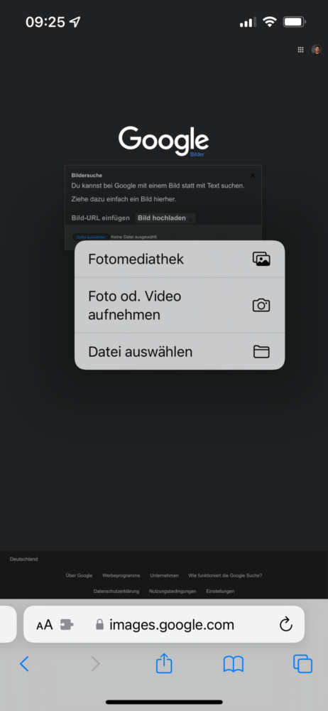 Am iPhone Safari Bildersuche starten