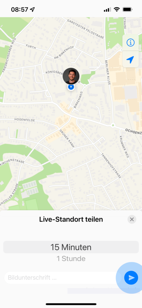 IOS Live-Standort teilen