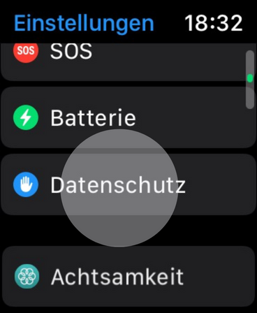 Gehe dann zu Datenschutz