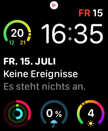 Drücke mit dem Finger unten auf das Display, damit sich das Kontrollzentrum öffnet