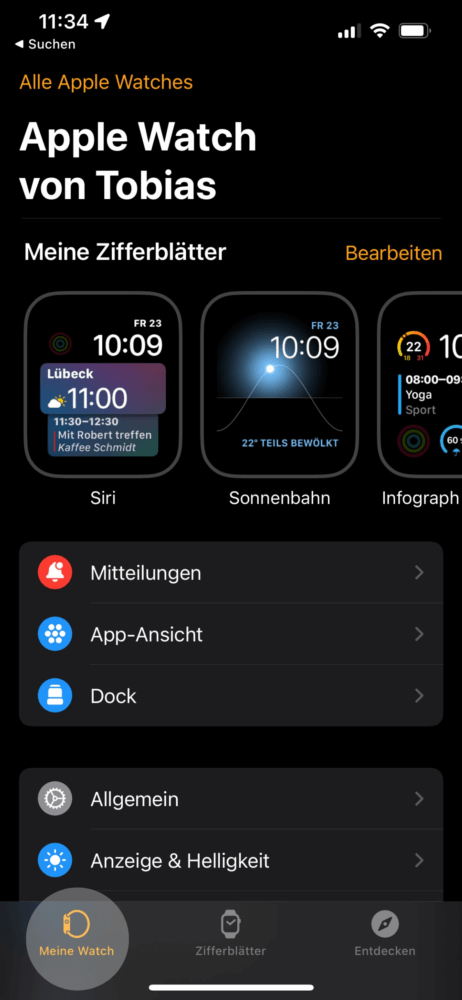 Öffne am iPhone die Watch-App, damit du die Apple Watch synchronisieren kannst