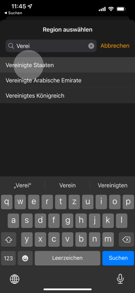 USA als Tastatur-Sprache wählen