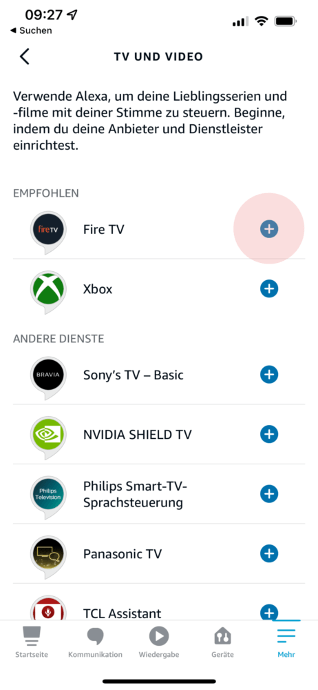 Tippe auf Fire TV